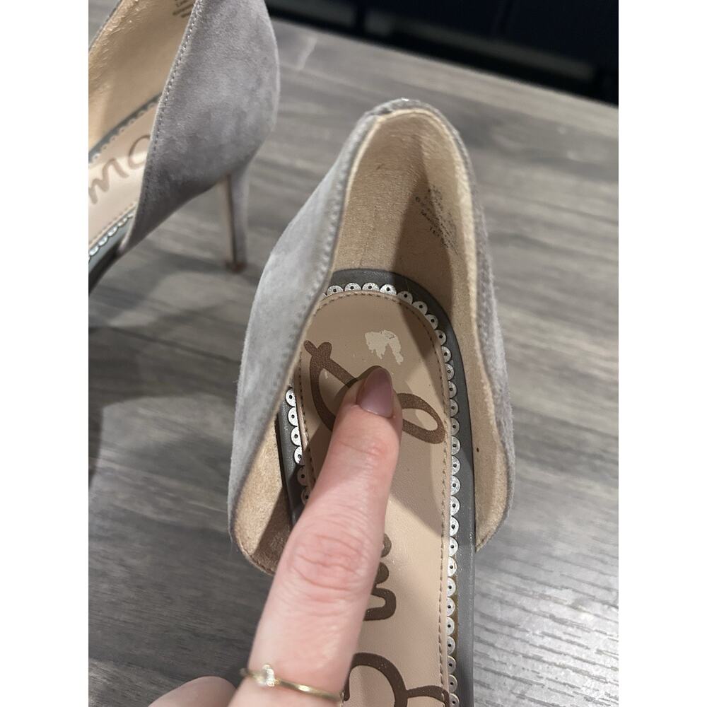 VGC Sam Edelman Delilah Women's 8.5M Grey Suede Leather High Heels - Picture 12 of 12